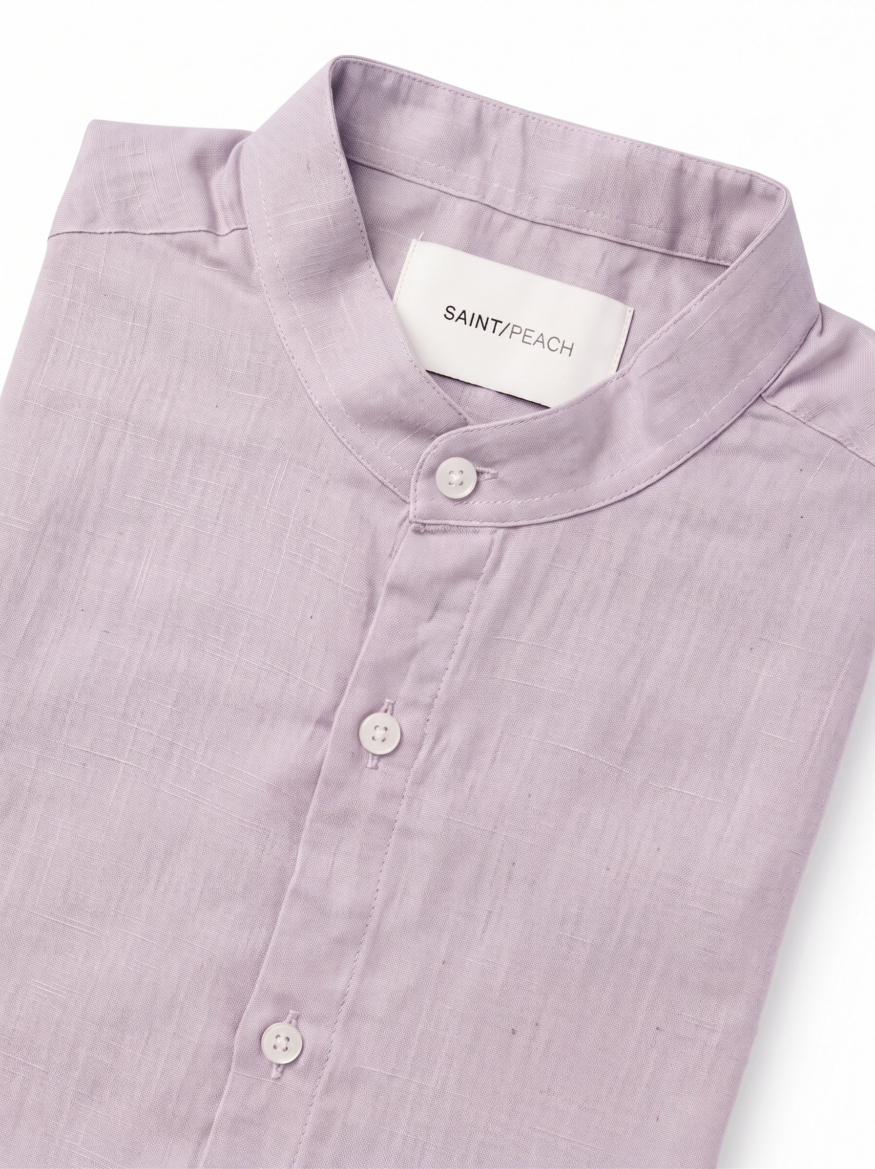 Lavender Chinese Collar Linen Shirt