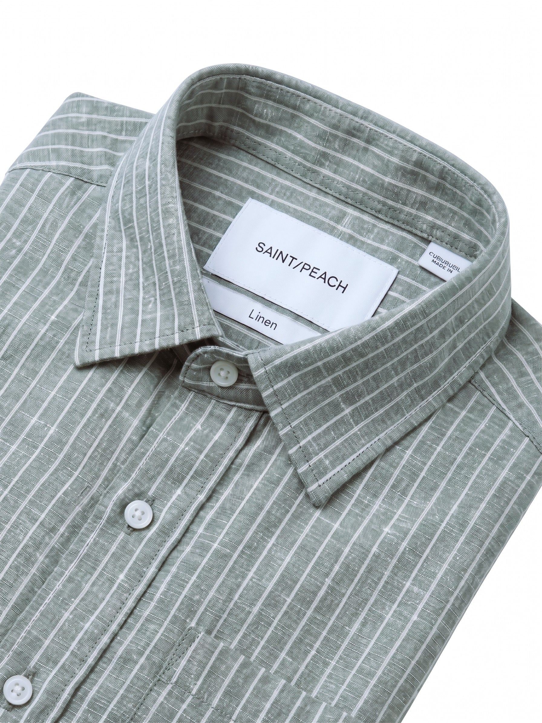 Green Striped Linen Shirt
