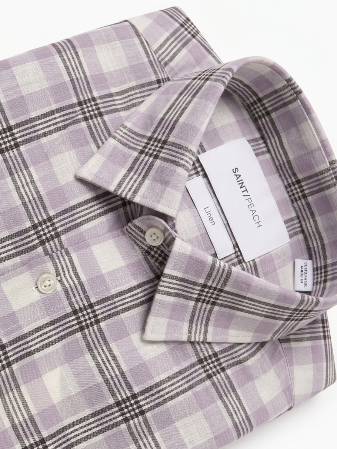 Purple Checked Linen Shirt