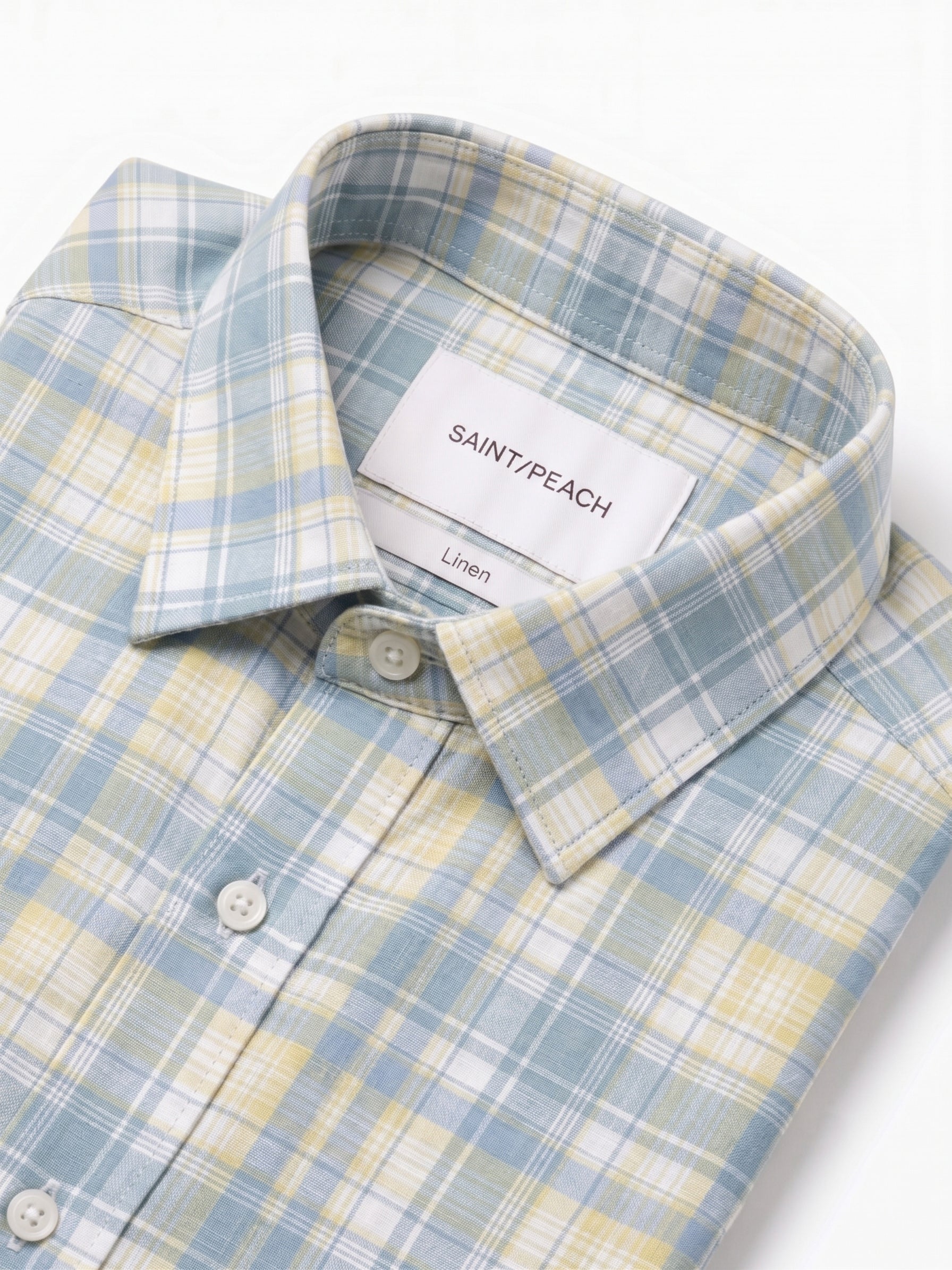 Blue Checked Linen Shirt