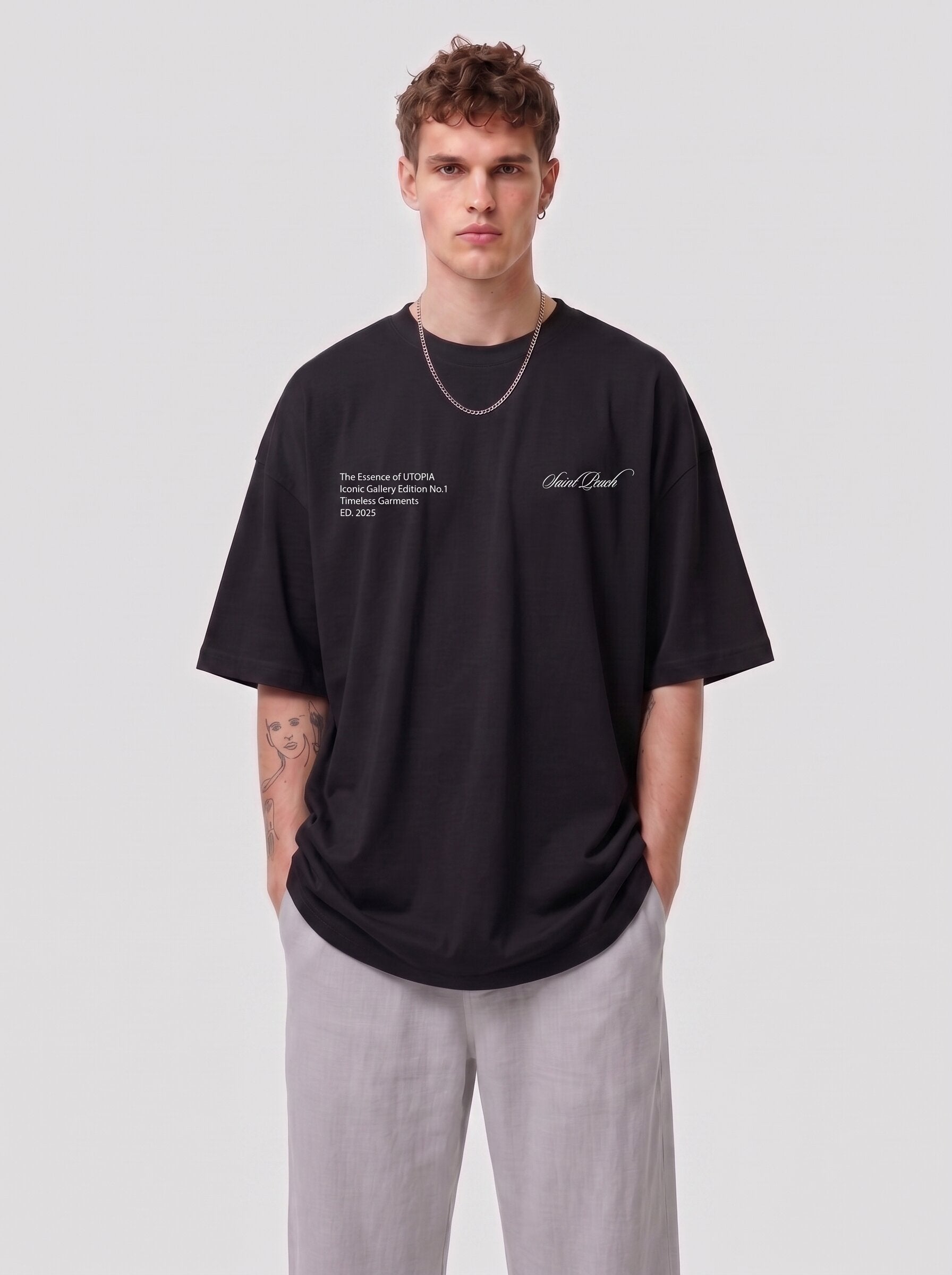 Unisex Black Oversized T-shirt
