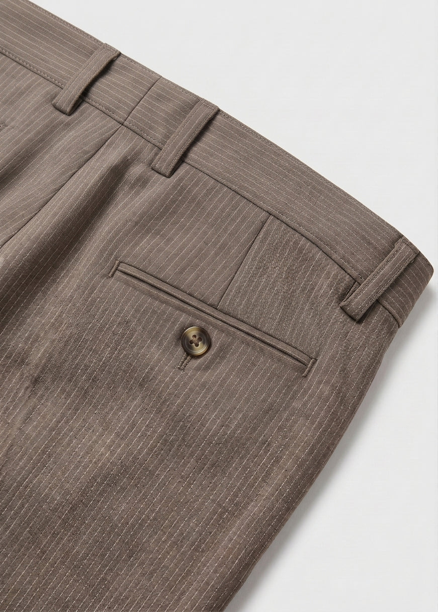 Mushroom Striped Bootcut Pant
