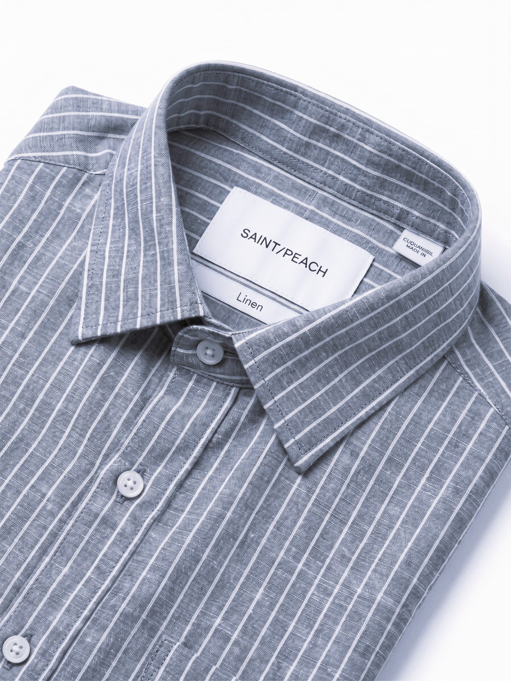 Navy Blue Striped Linen Shirt