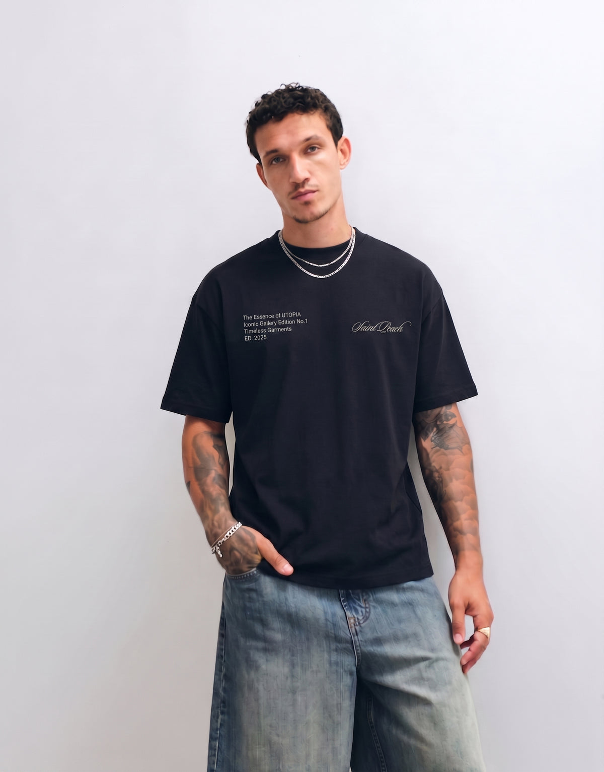 Unisex Black Oversized T-shirt