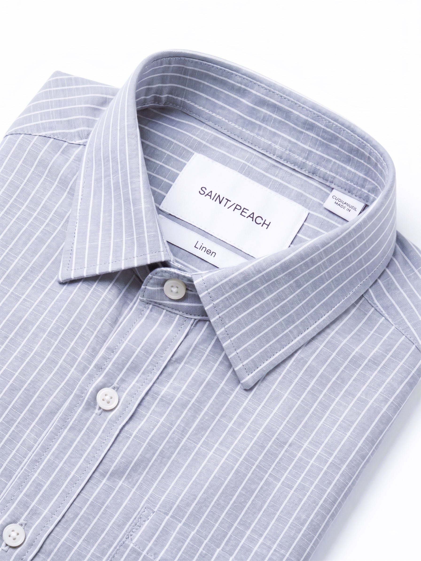 Grey Striped Linen Shirt