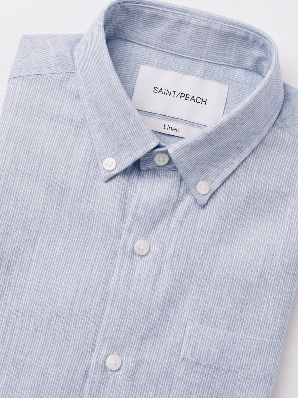 Ice Blue Striped Linen Shirt