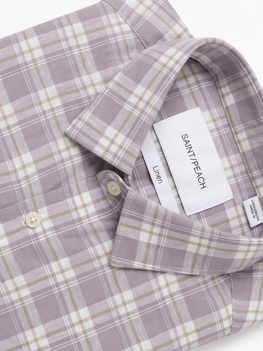 Lavender Checked Linen Shirt