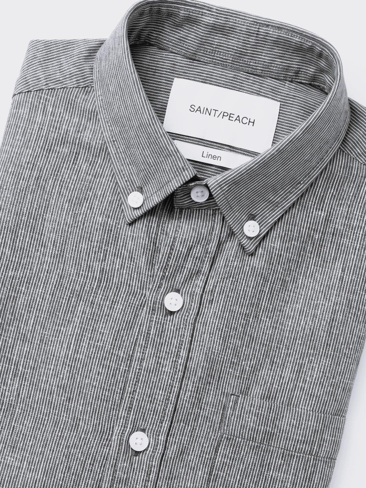 Dark Grey Striped Linen Shirt
