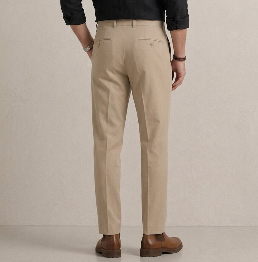 Beige Formal Pants