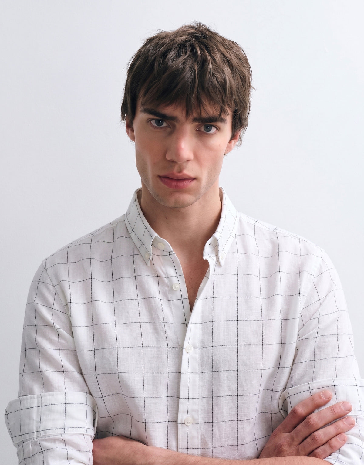 White Checked Cotton Shirt