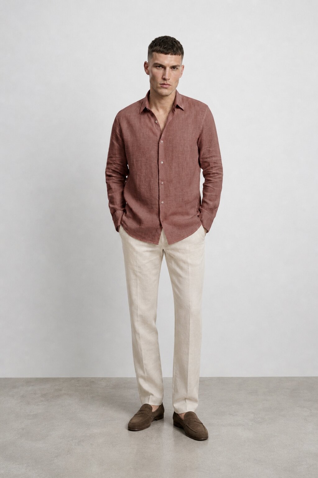 Rust Red Linen Shirt