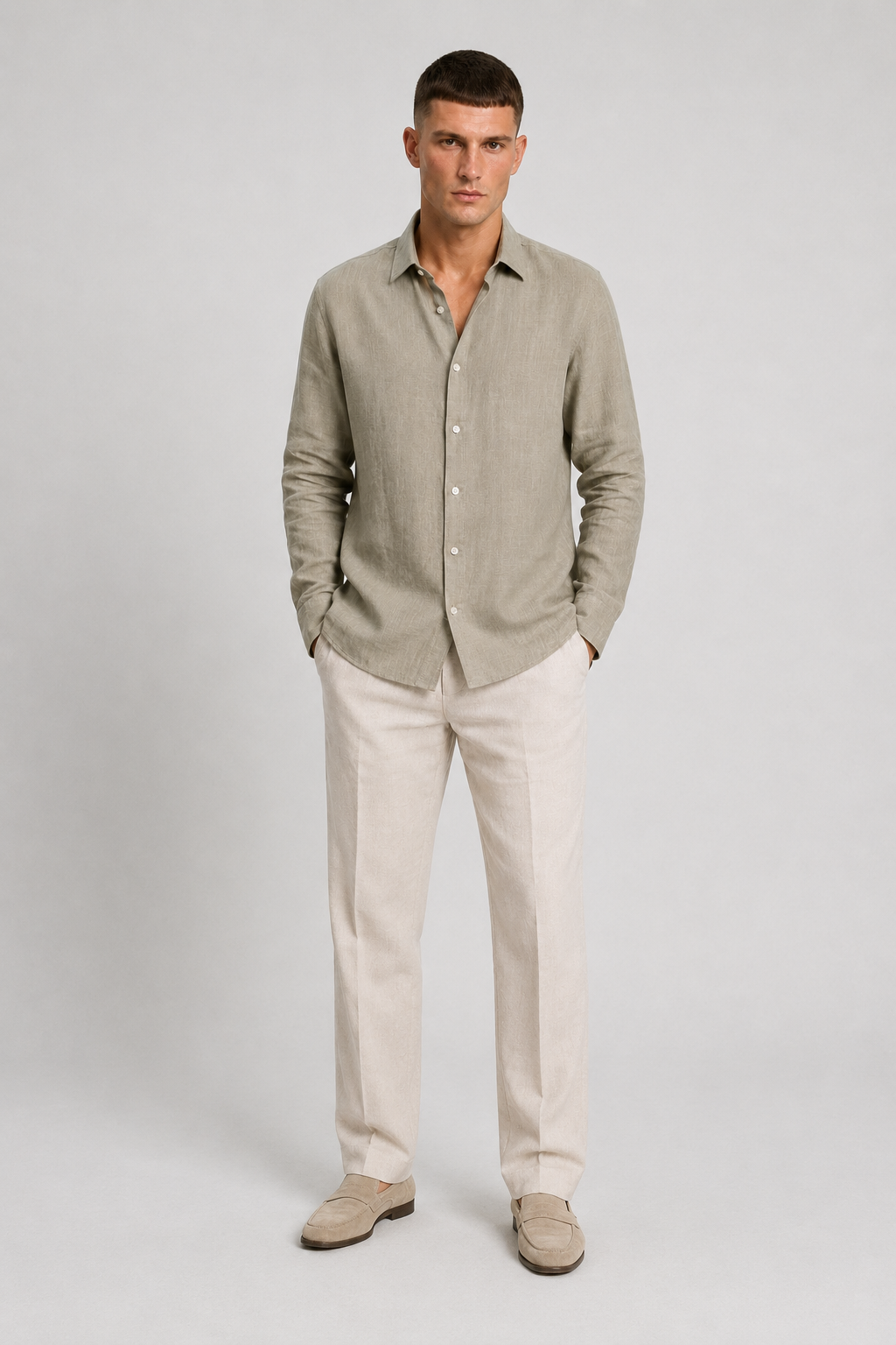 Sand Beige Linen Shirt
