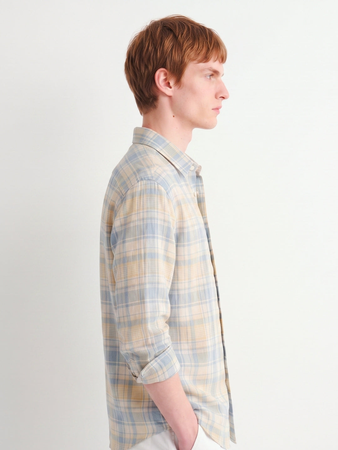 Blue Checked Linen Shirt