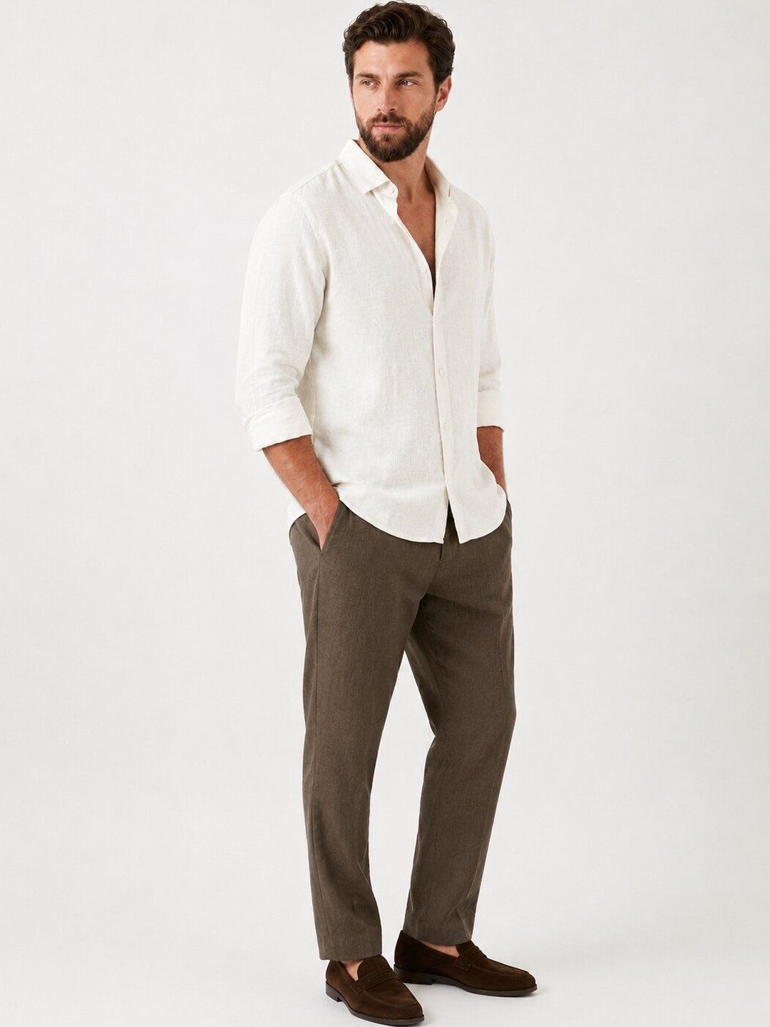 Cream Linen Shirt