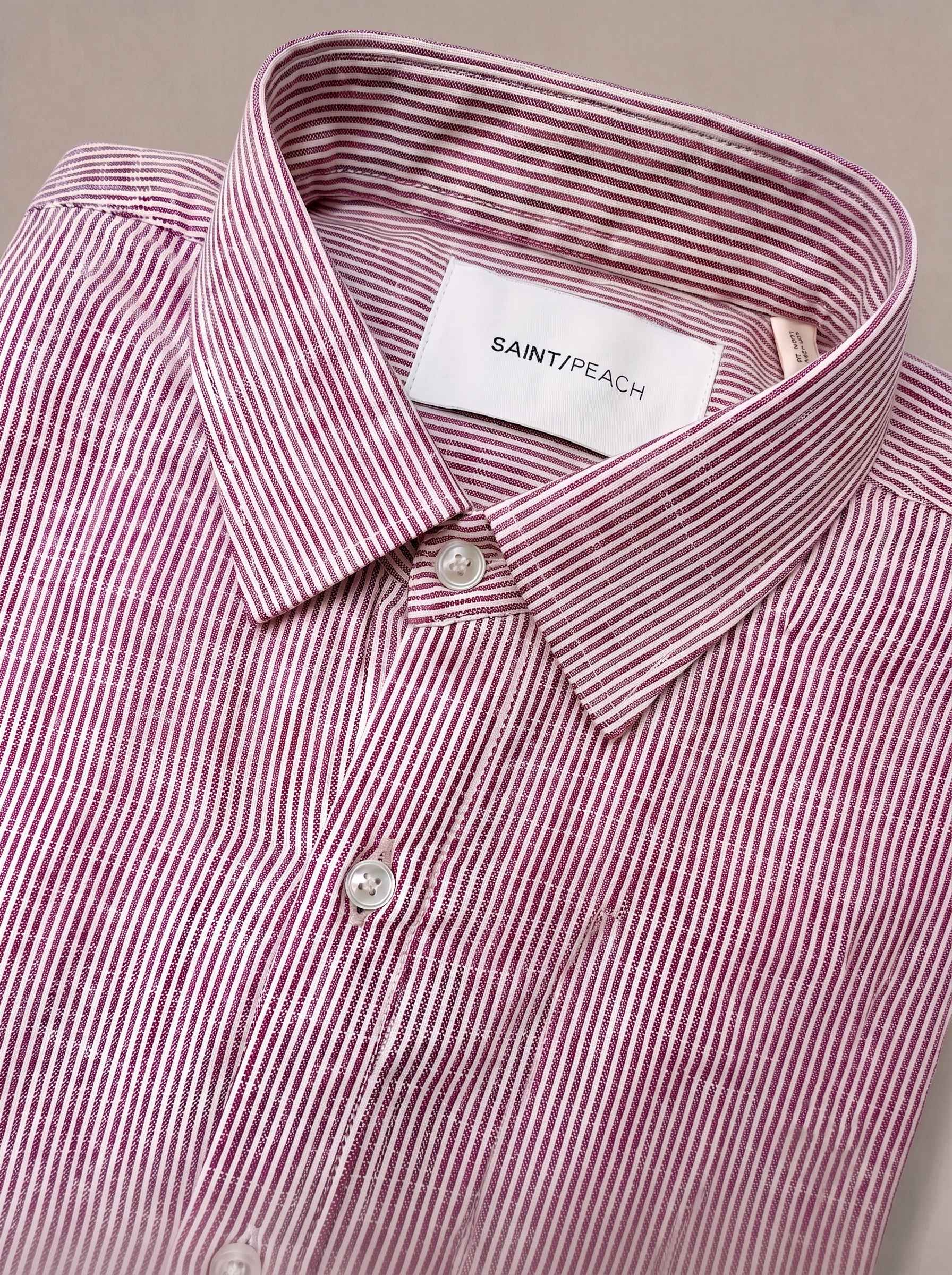 Muted Rose Striped Linen Shirt