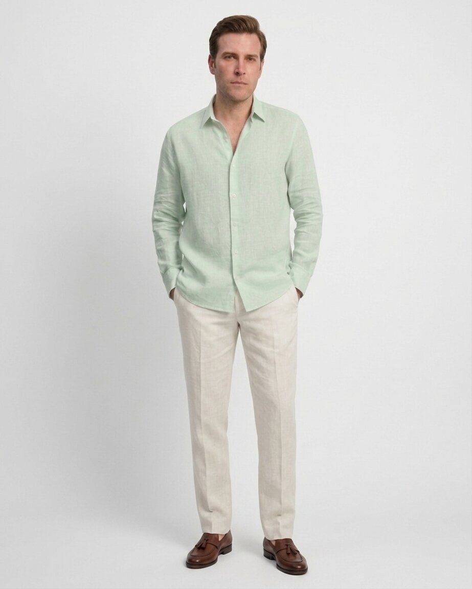 Pistachio Linen Shirt