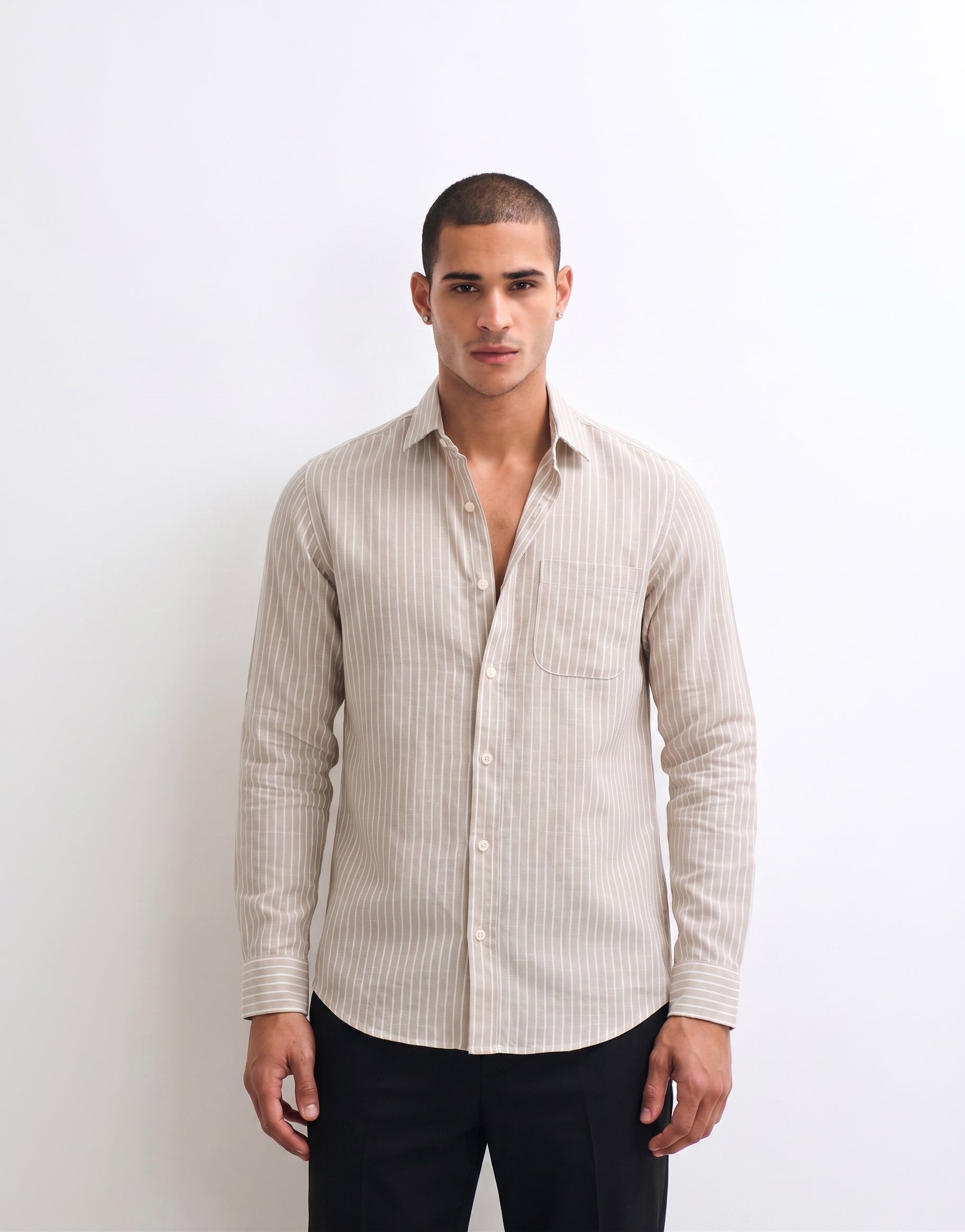 Sand Striped Linen Shirt