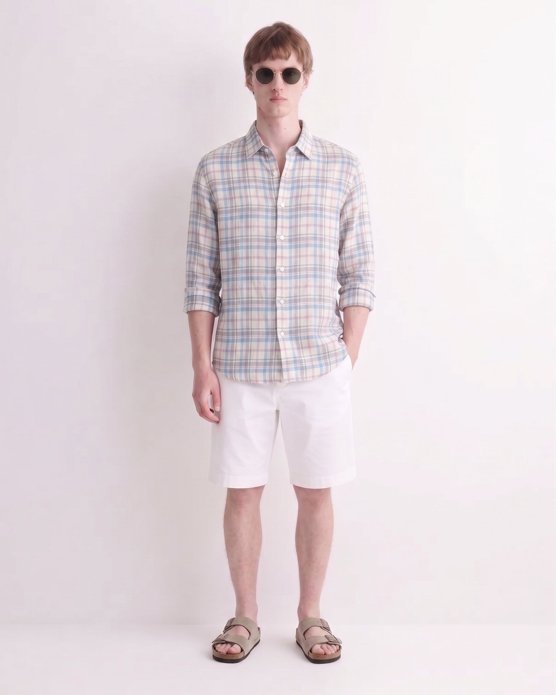 Sapphire Checked Linen Shirt