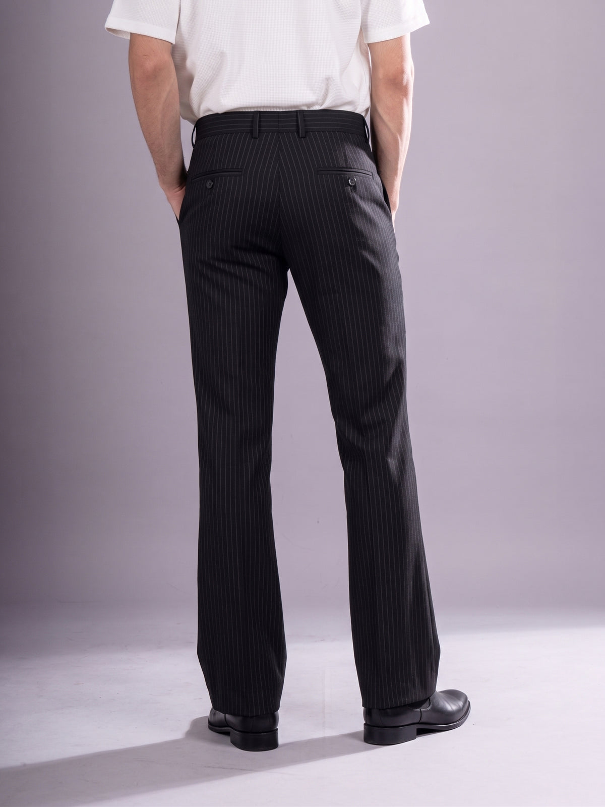 Black Striped Bootcut Pant