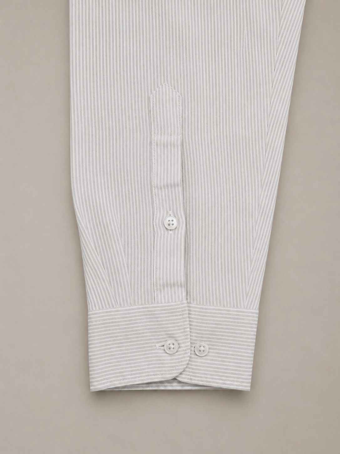 Light Grey Striped Linen Shirt