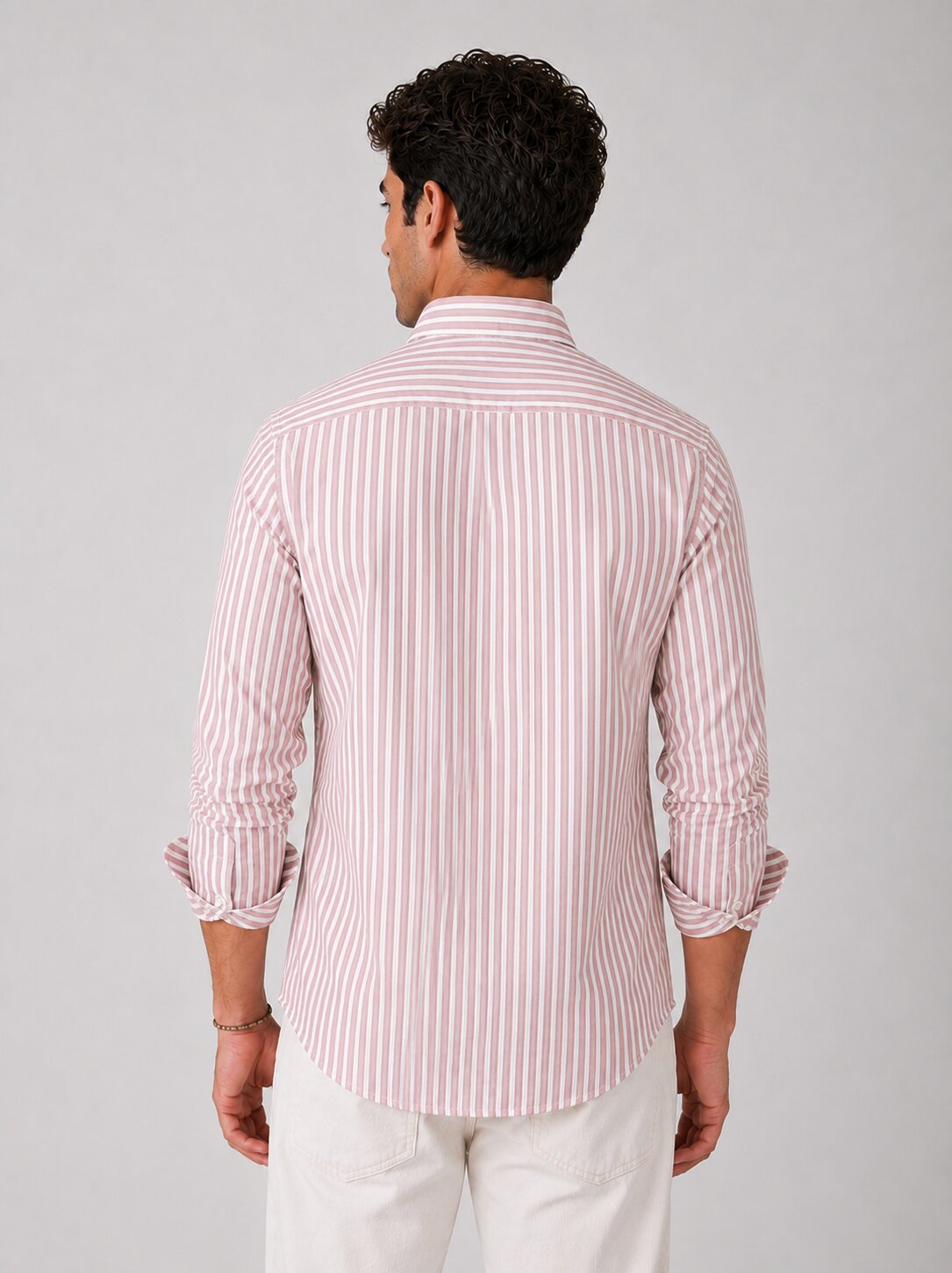 Dusty Rose Striped Linen Shirts