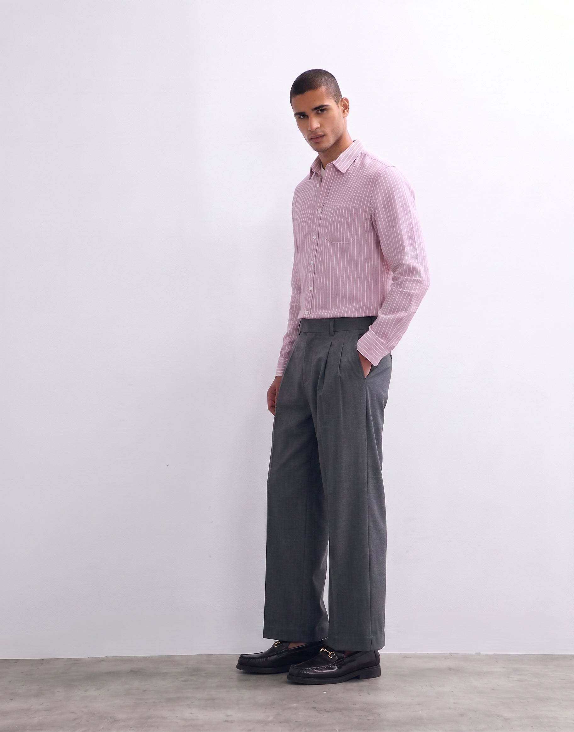 Pink Striped Linen Shirt