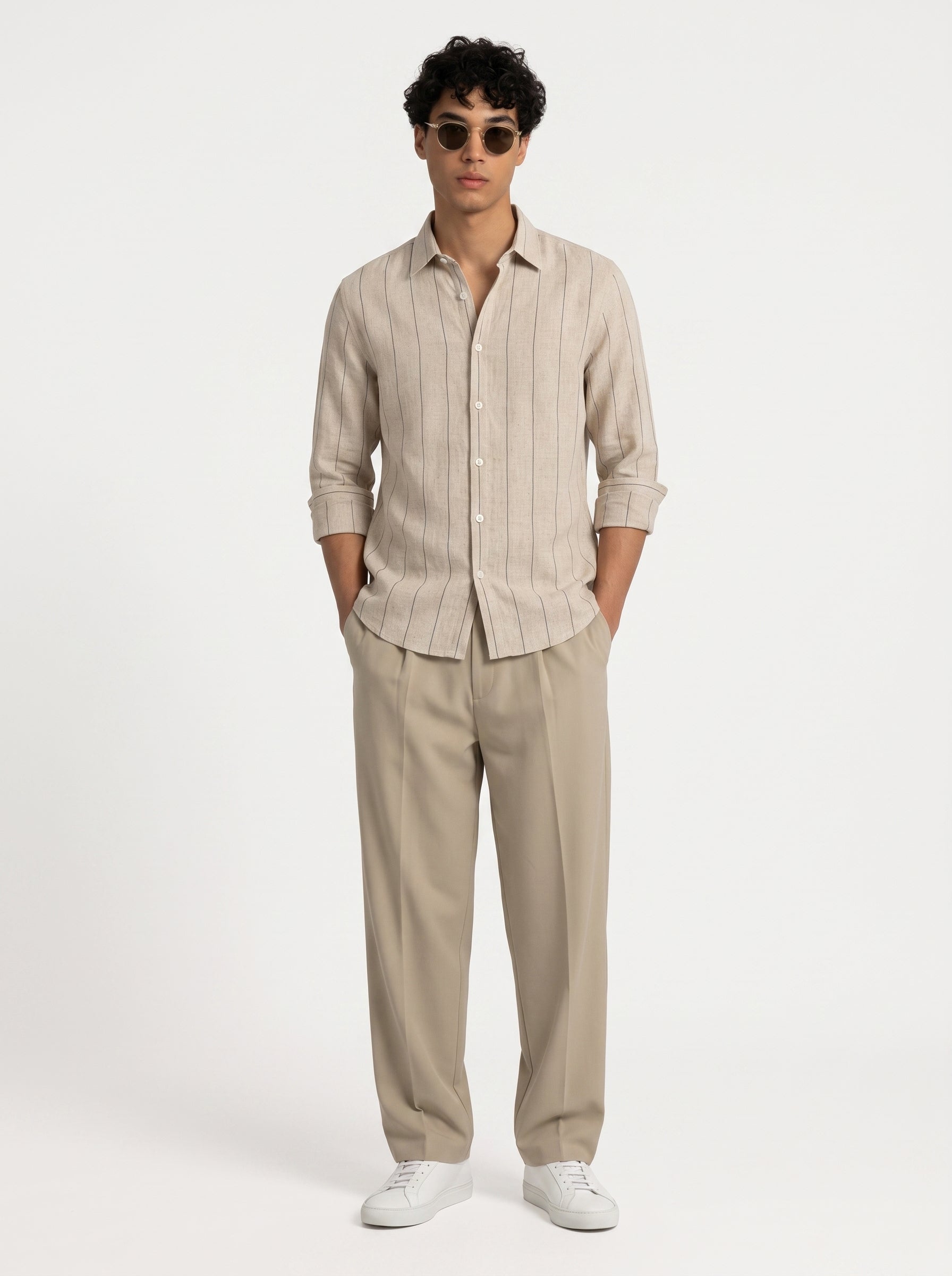 Griege Striped Linen Shirt