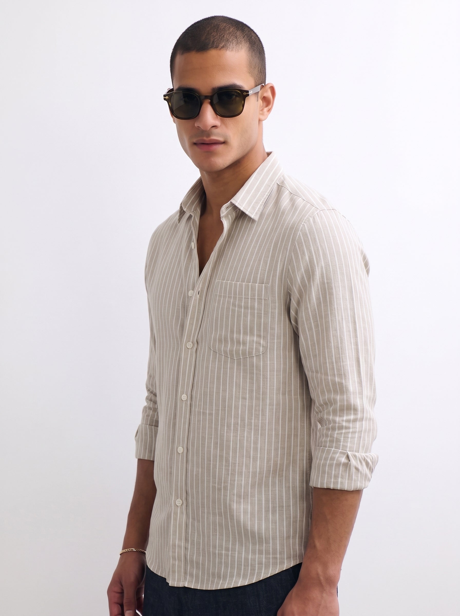Sand Striped Linen Shirt
