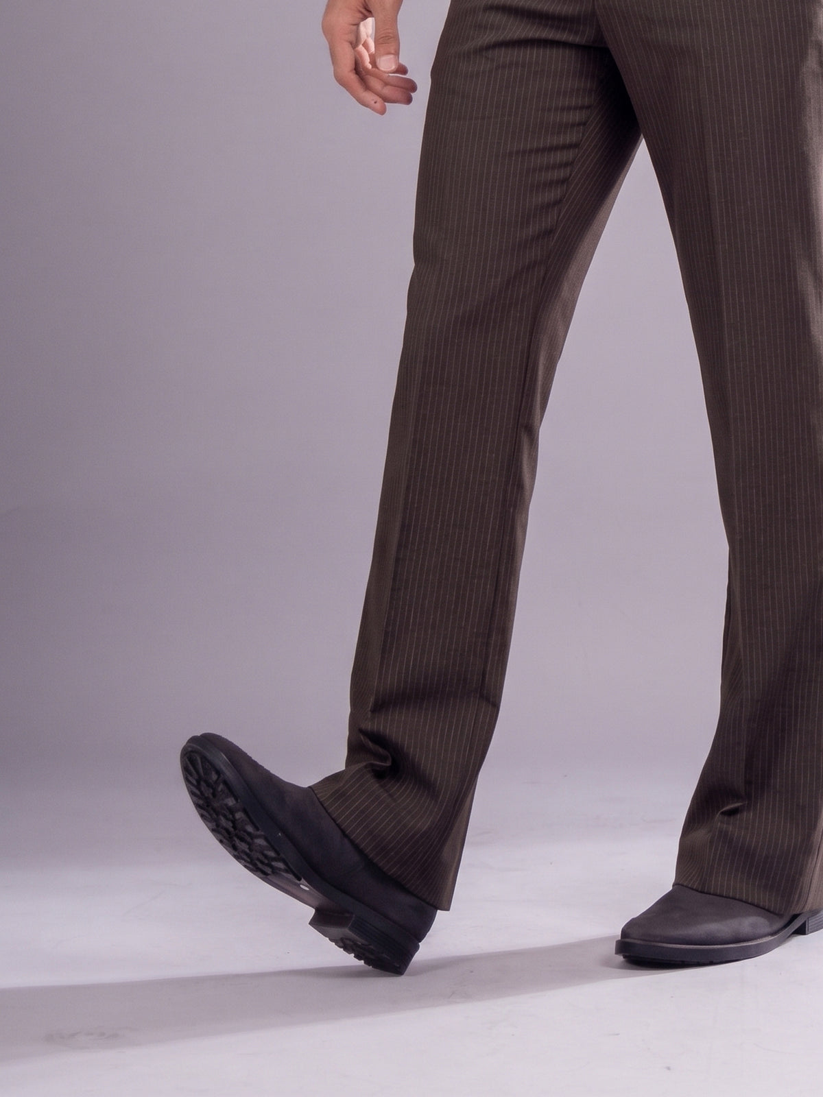 Coffee Striped Bootcut Pant