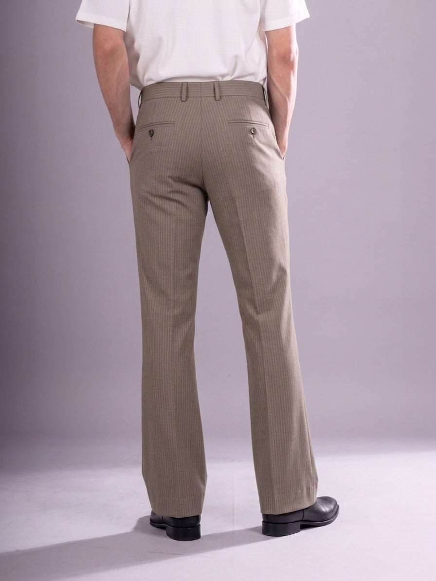 Mushroom Striped Bootcut Pant