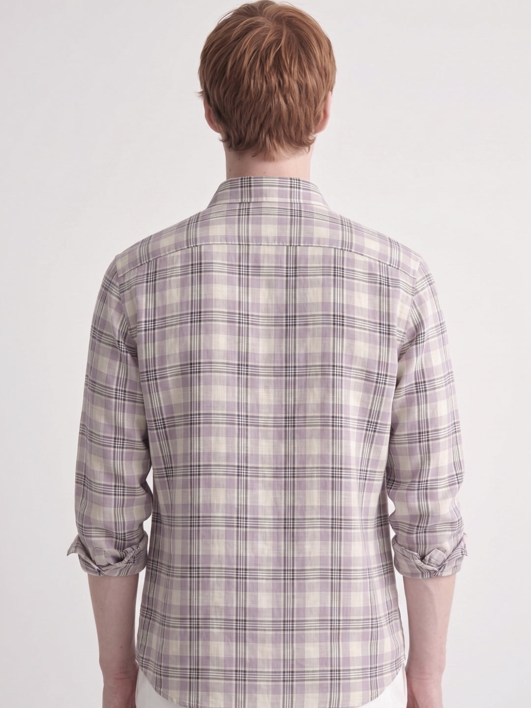 Purple Checked Linen Shirt