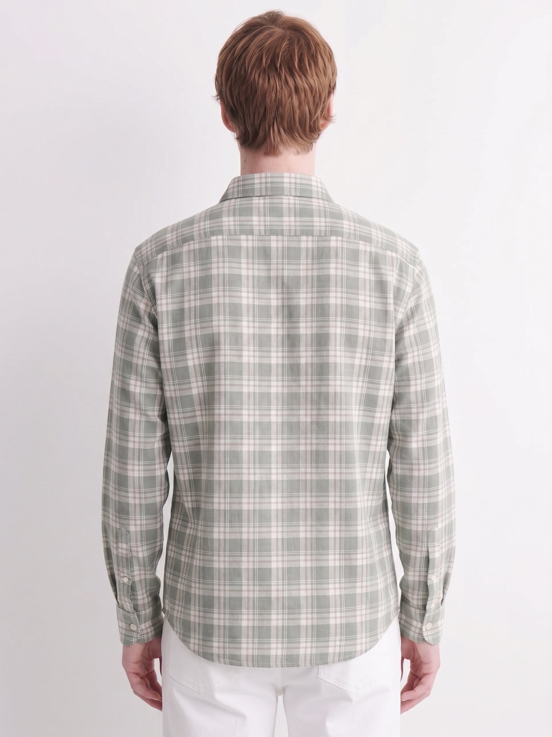 Sage Checked Linen Shirt