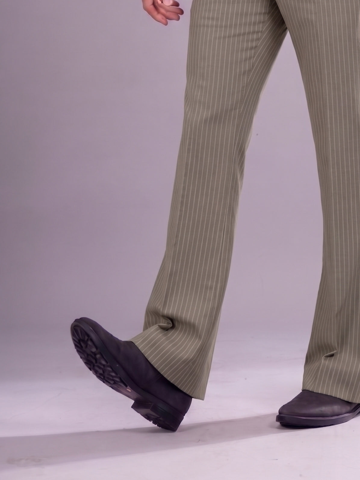 Ivory Striped Bootcut Pant
