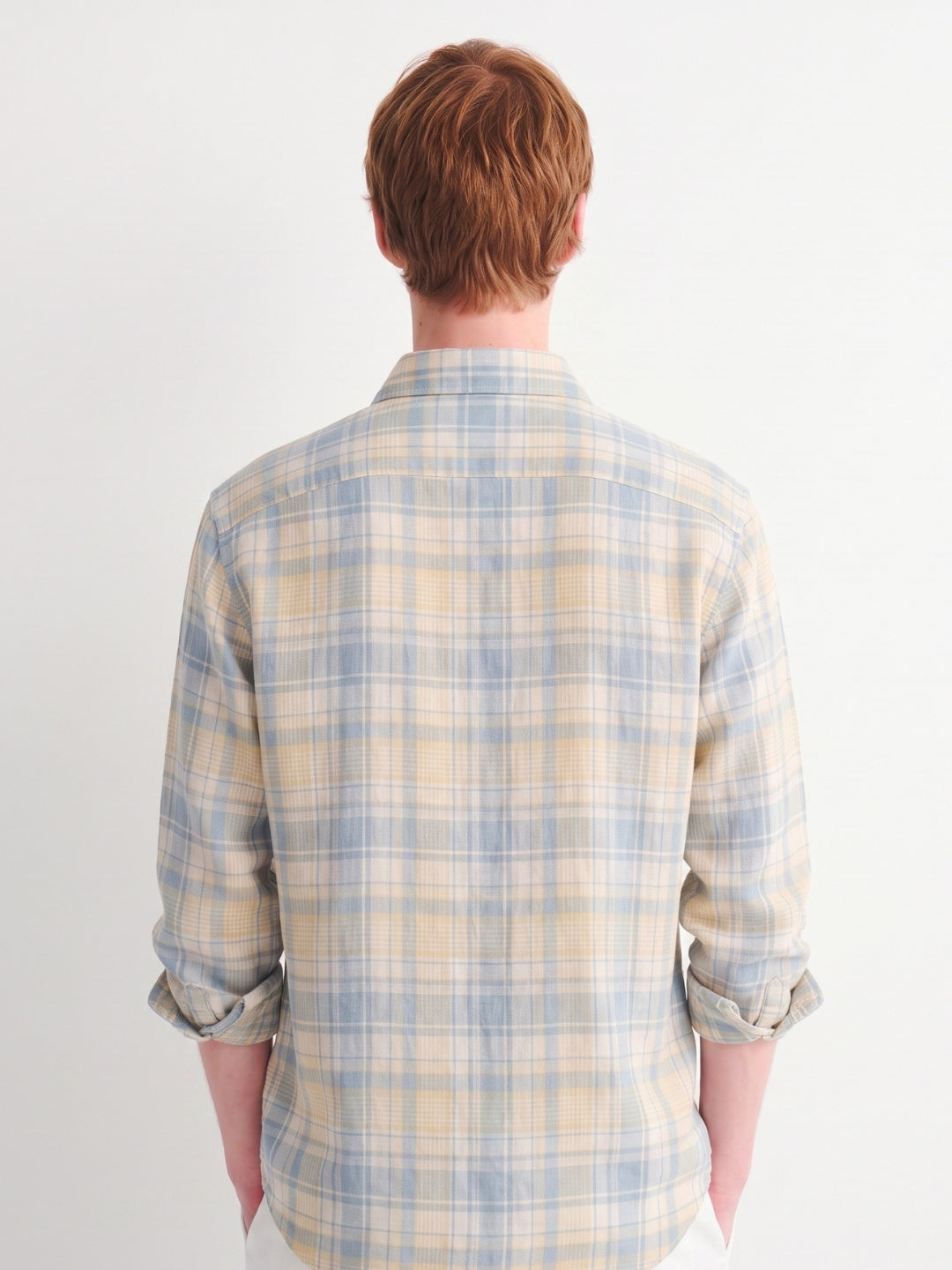 Blue Checked Linen Shirt
