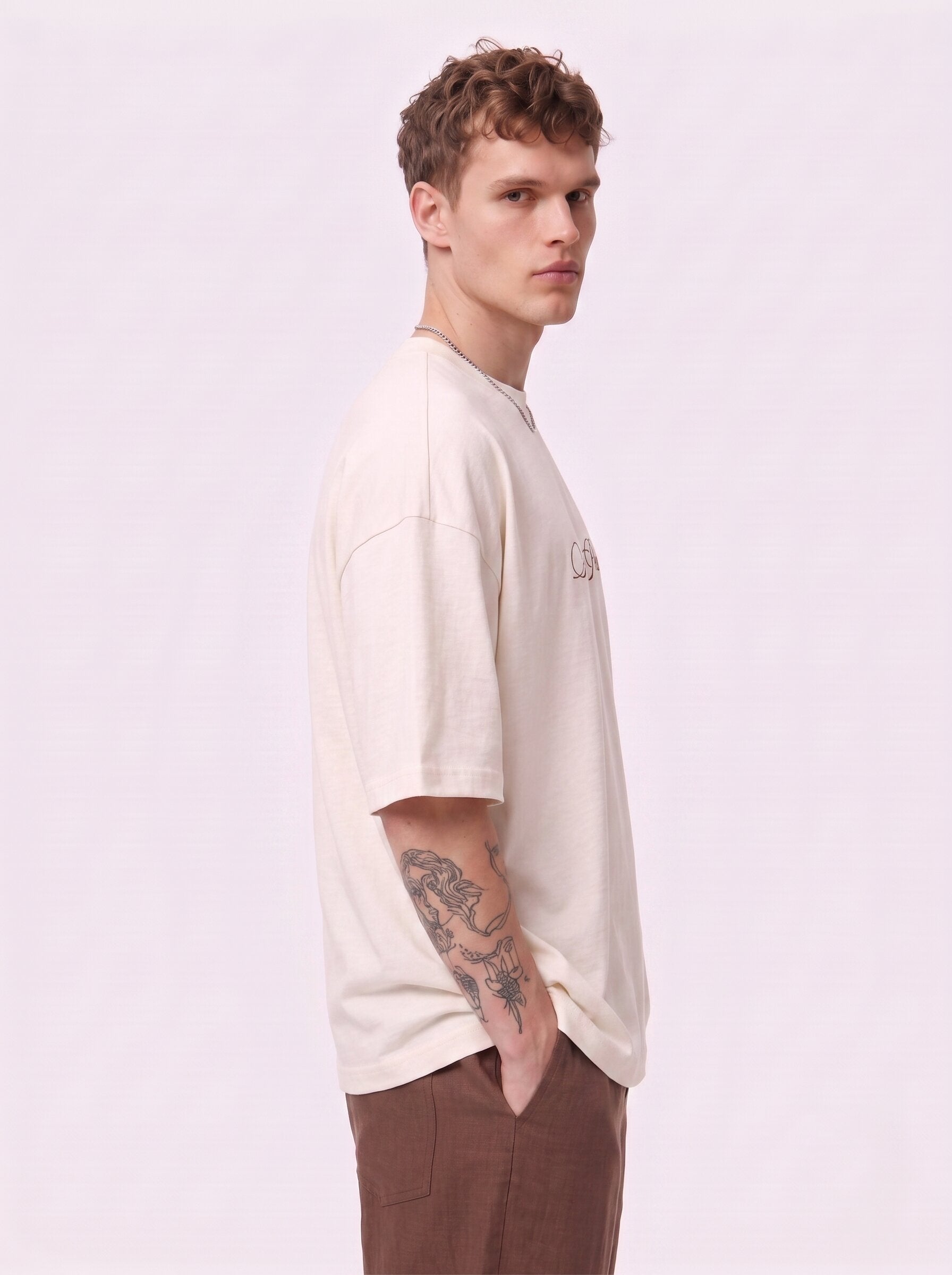 Unisex Cream Oversized T-shirt