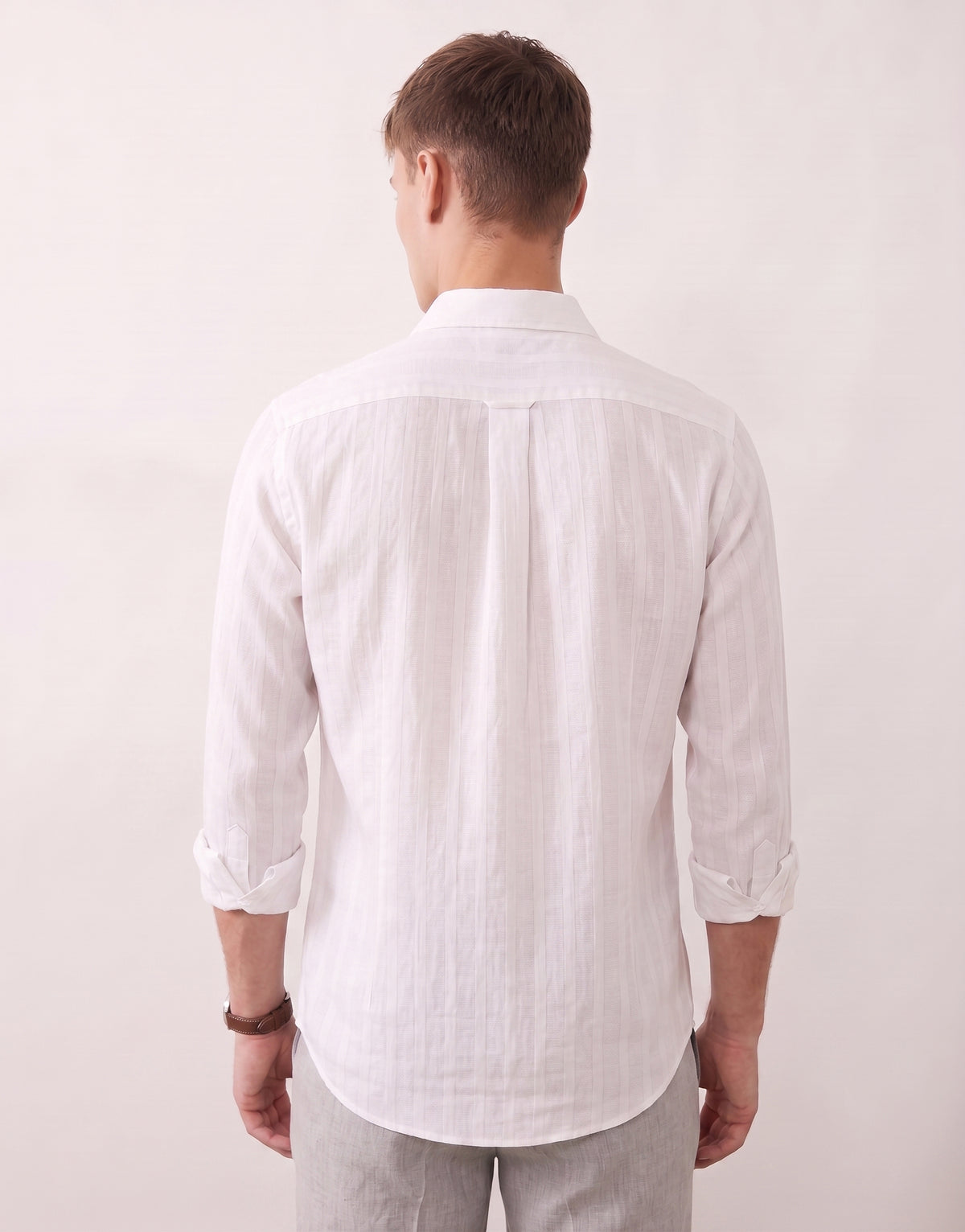 White Cotton Striped Shirt
