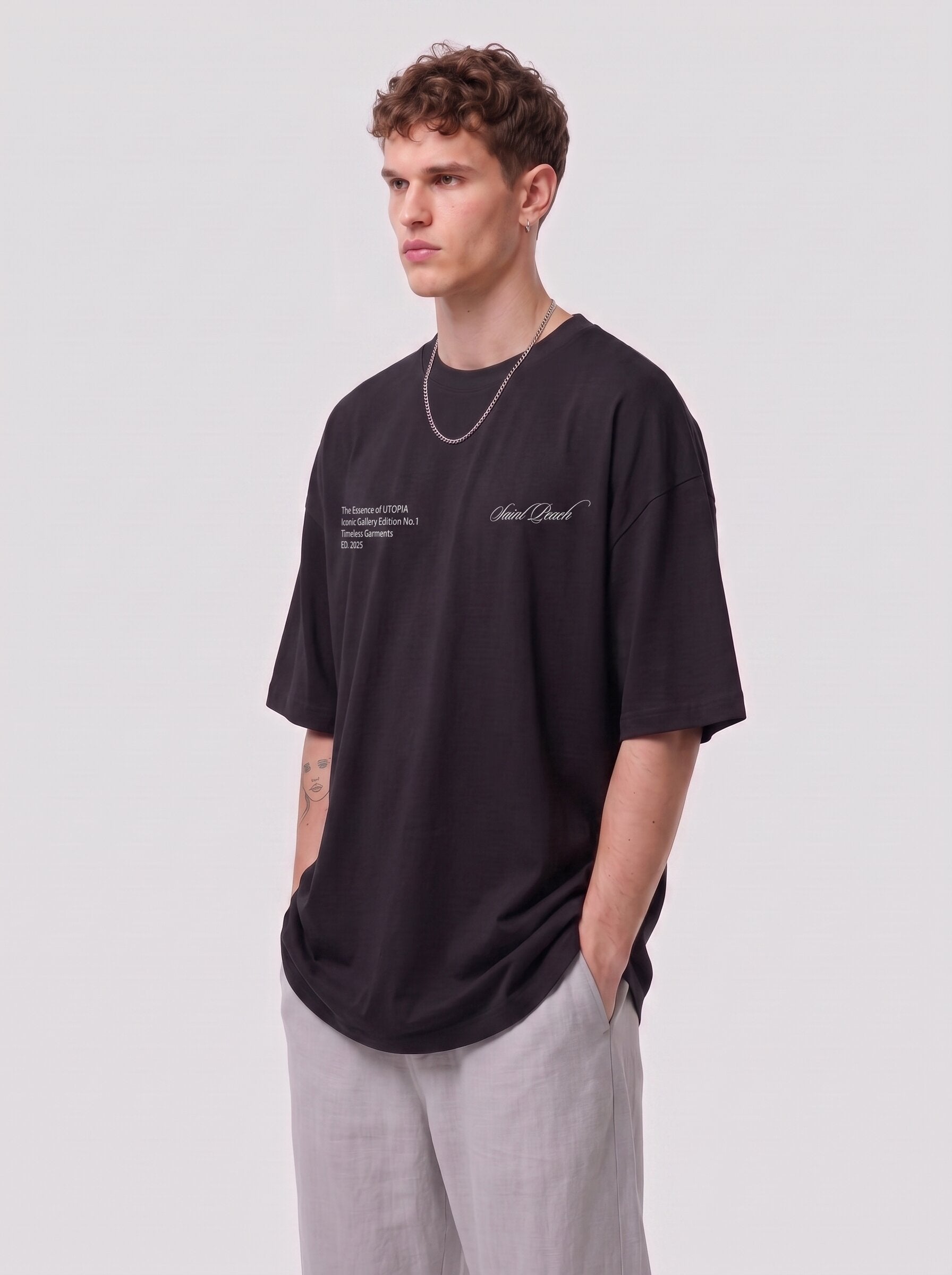Unisex Black Oversized T-shirt