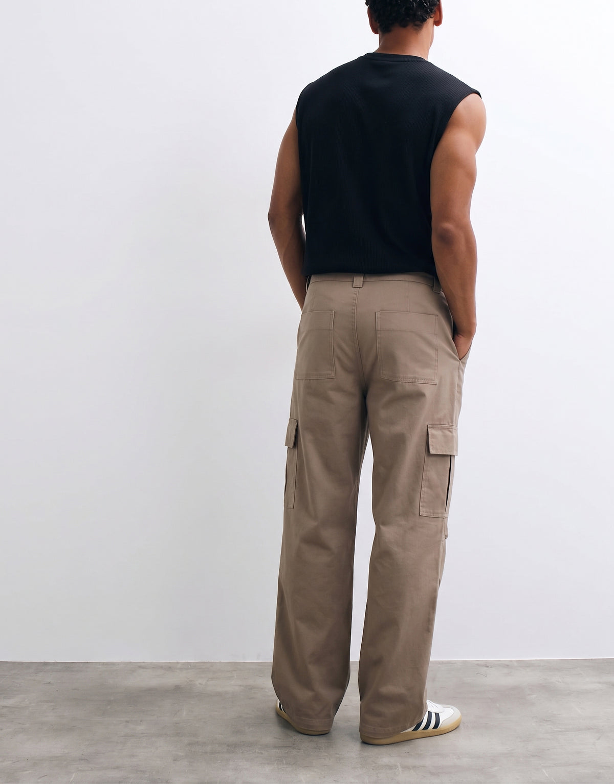 Mushroom Mid Rise Cotton Cargo