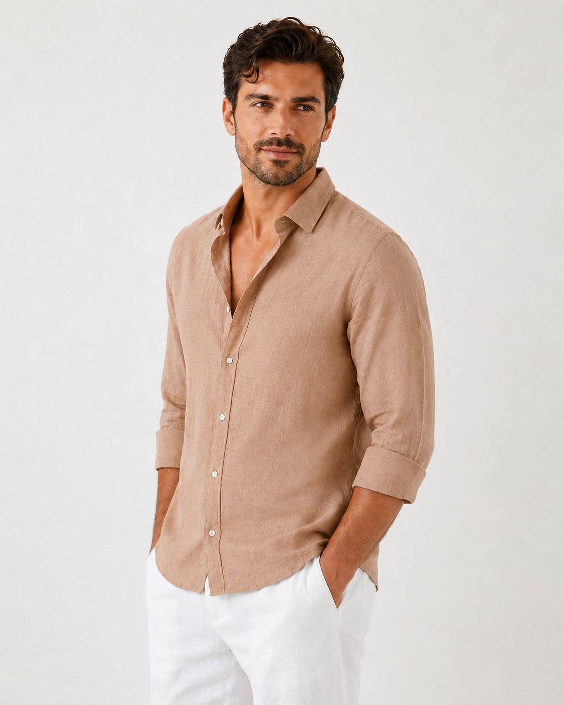 Peach Linen Shirt