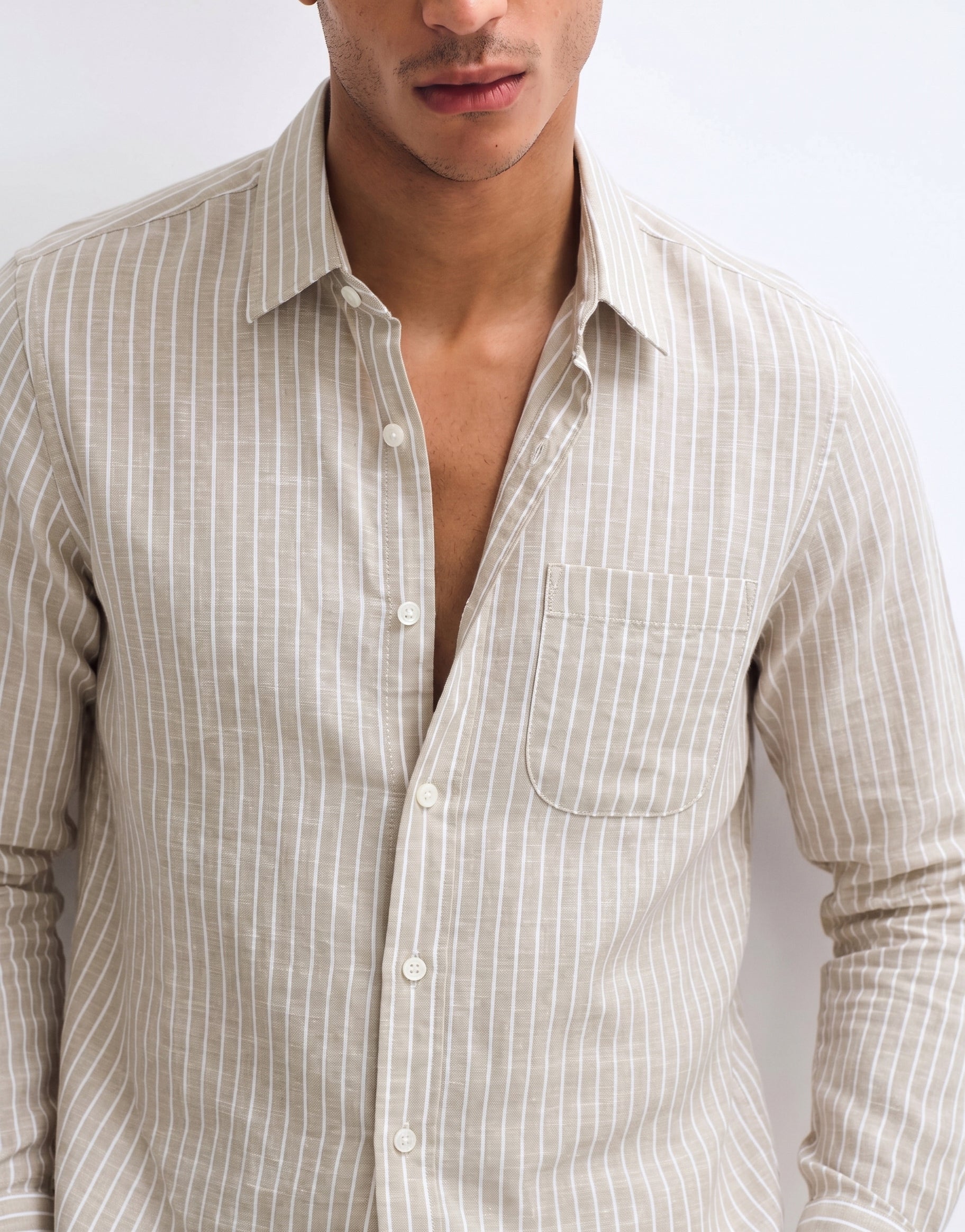 Sand Striped Linen Shirt