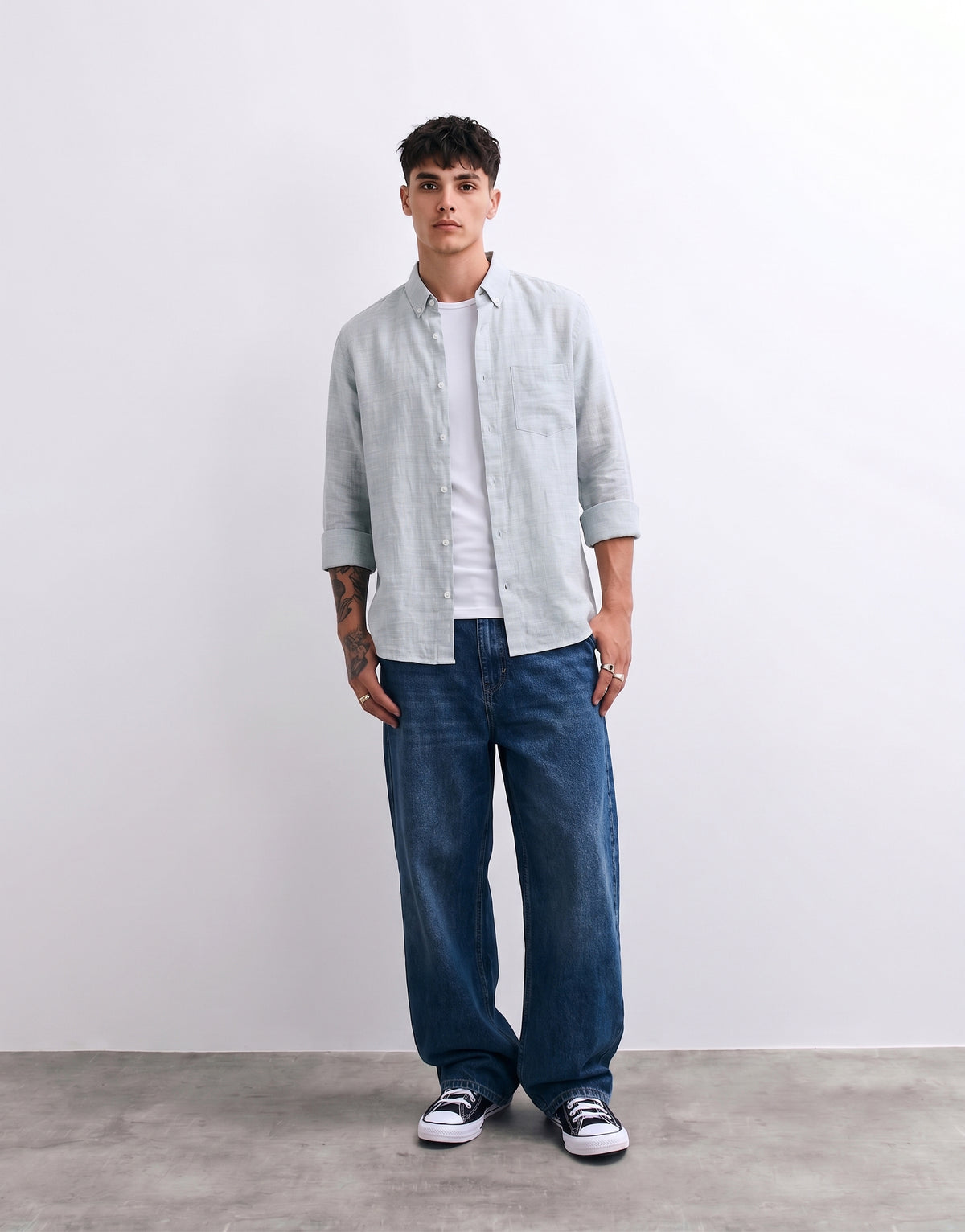Sage Striped Linen Shirt