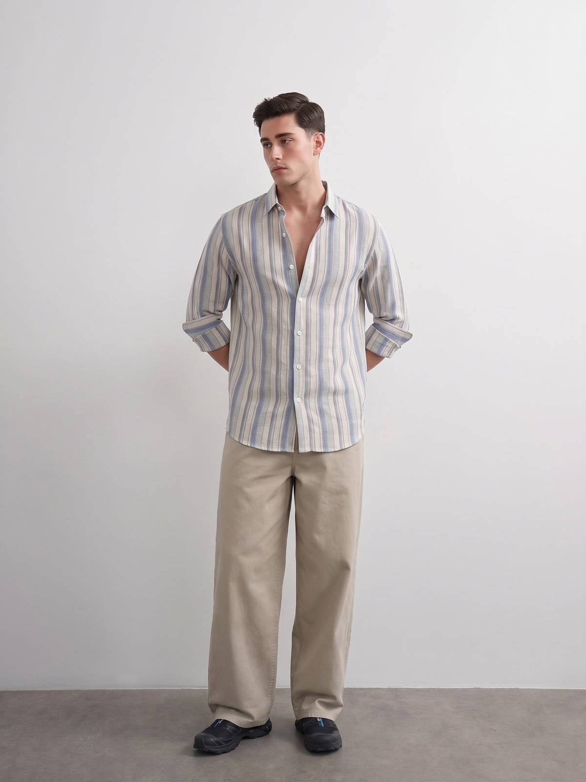 Blue Striped Linen Shirt