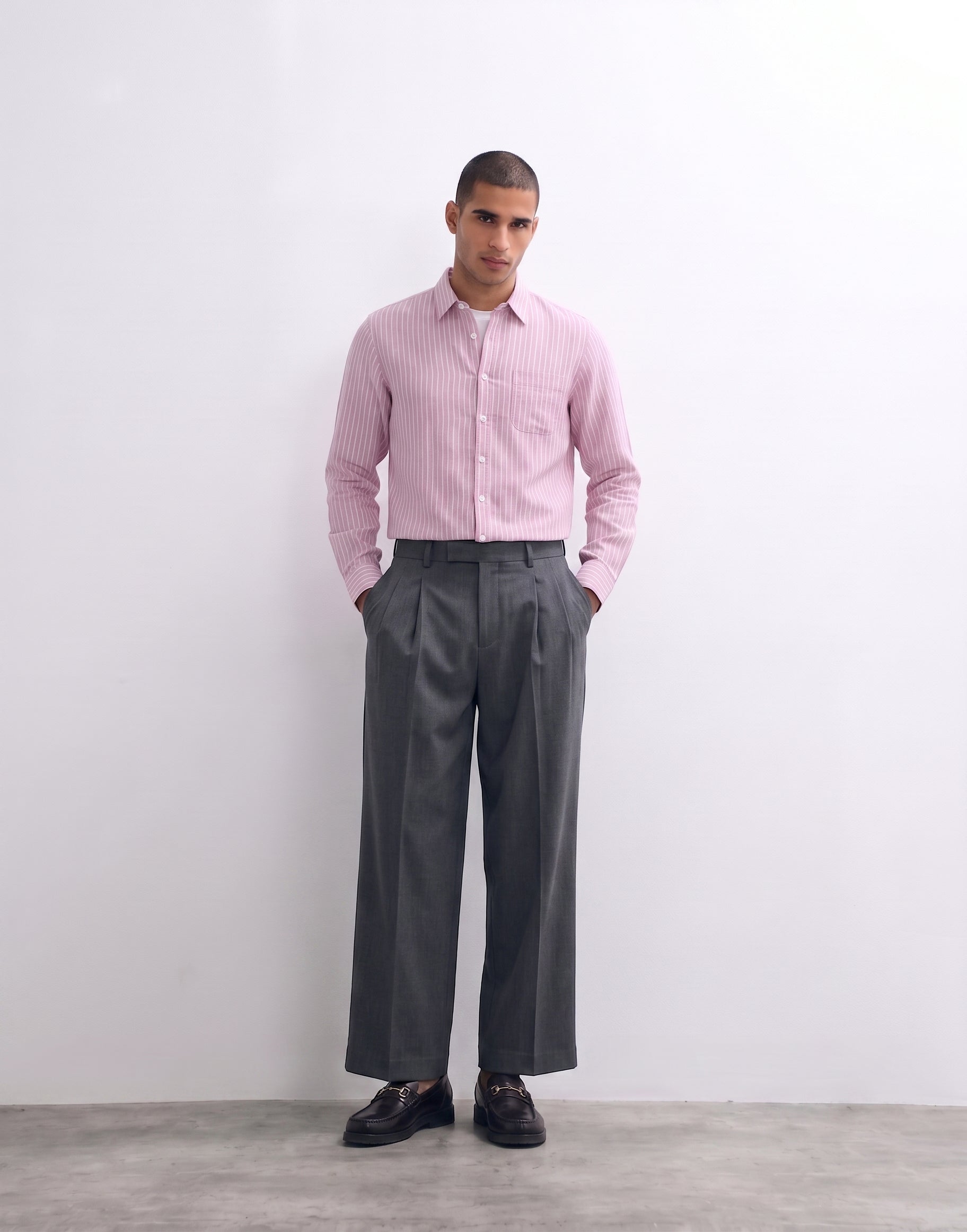 Pink Striped Linen Shirt