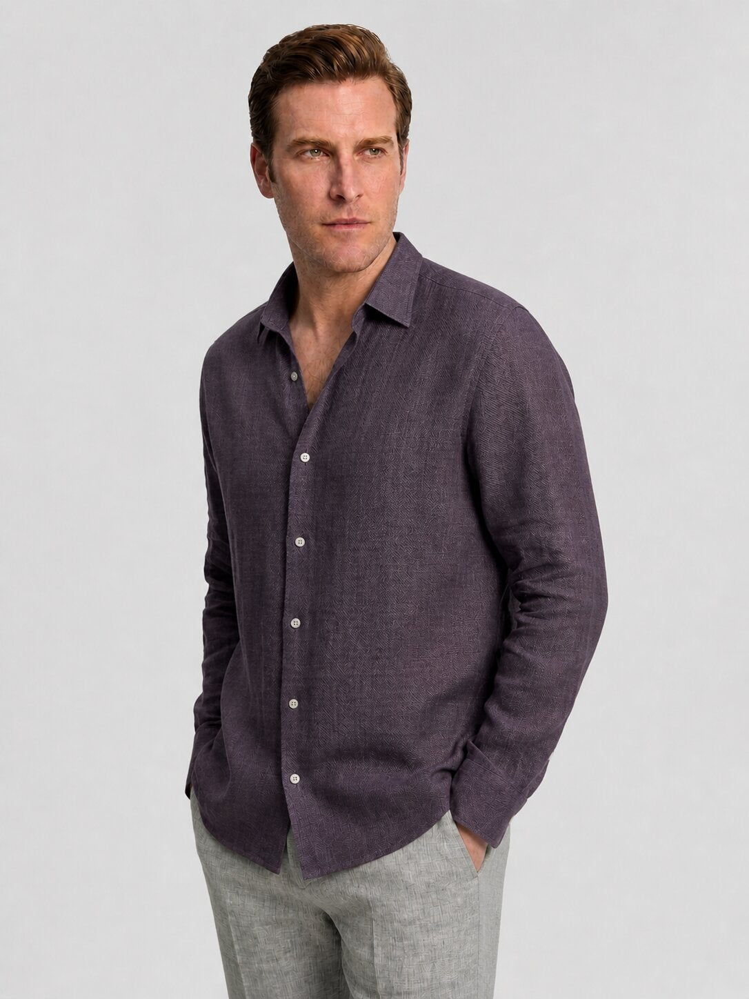 Purple linen Shirt