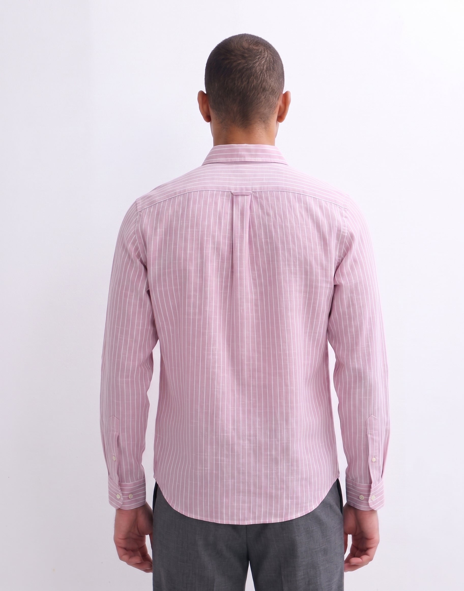 Pink Striped Linen Shirt