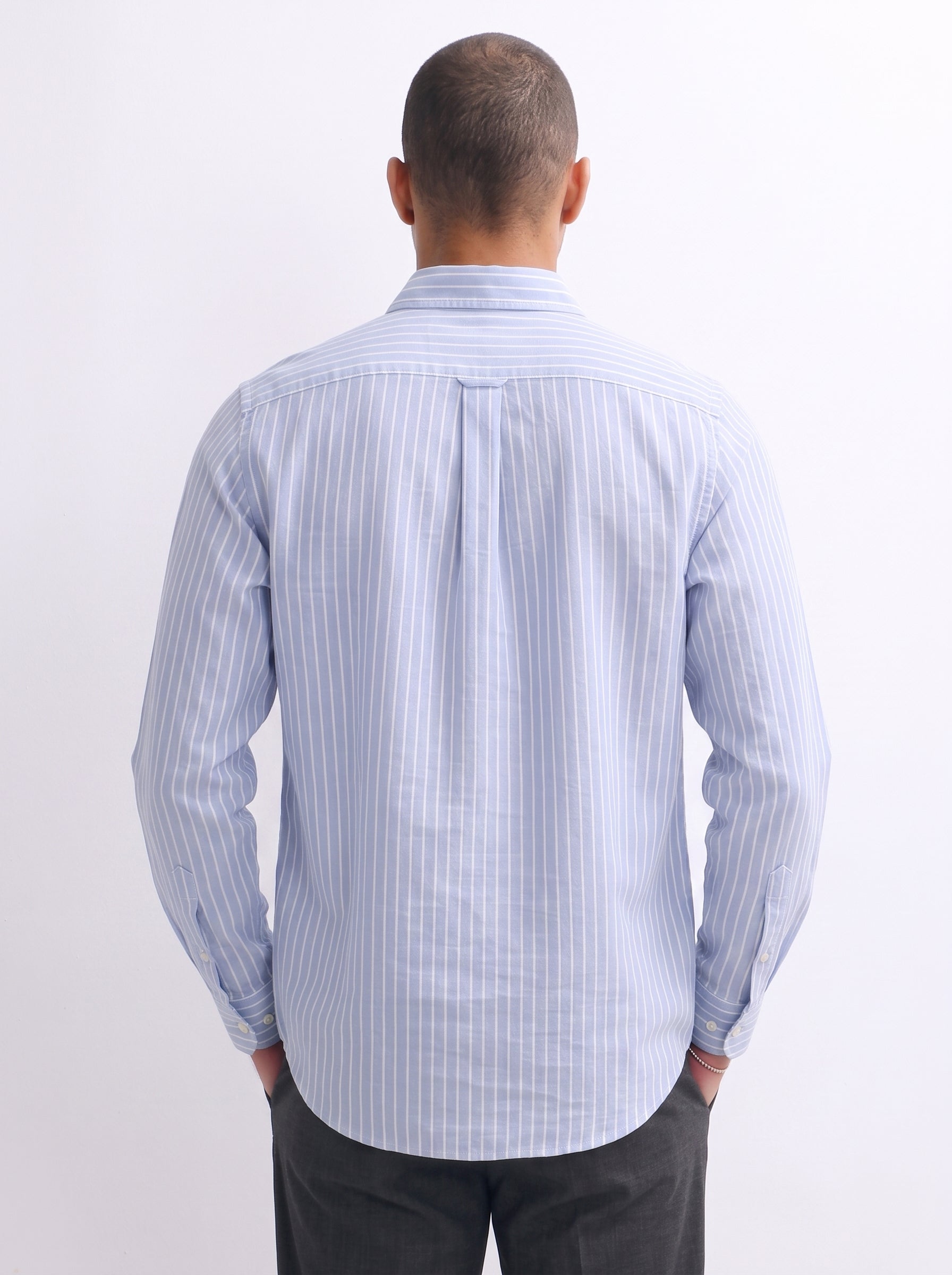 Sky Blue Striped Linen Shirt