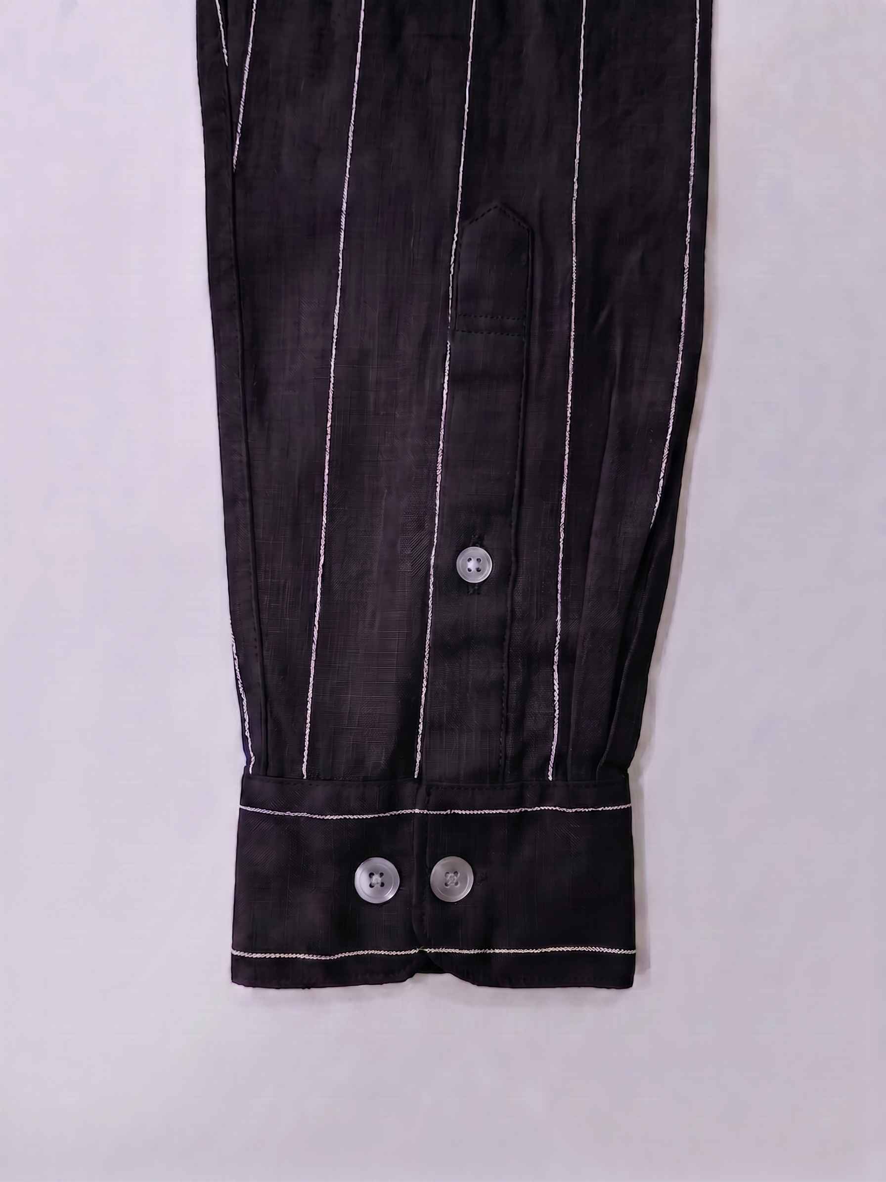 Black Striped Linen Shirt