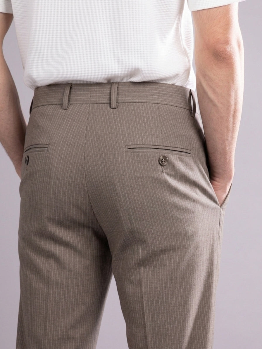 Mushroom Striped Bootcut Pant