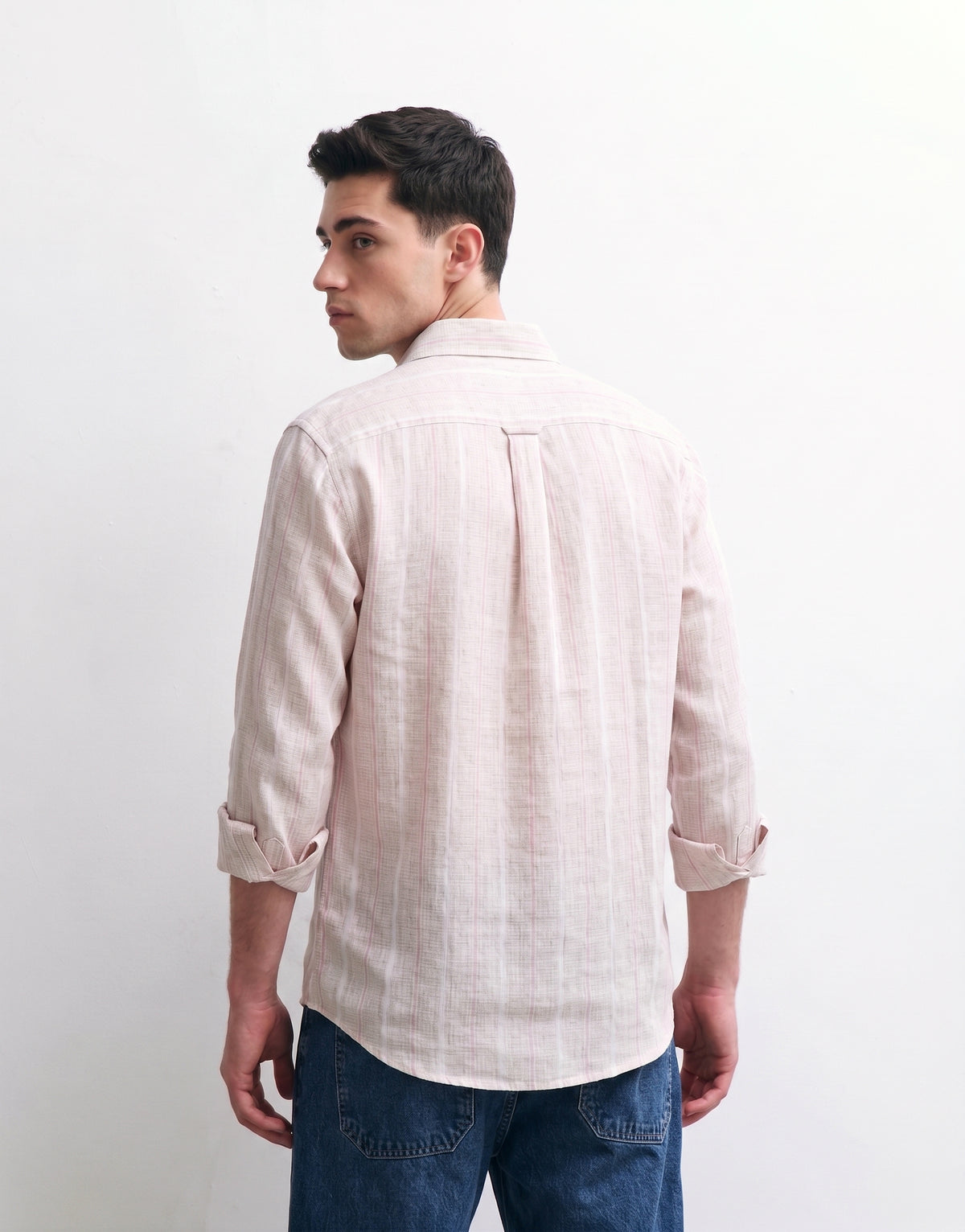 Cream Striped Linen Shirt