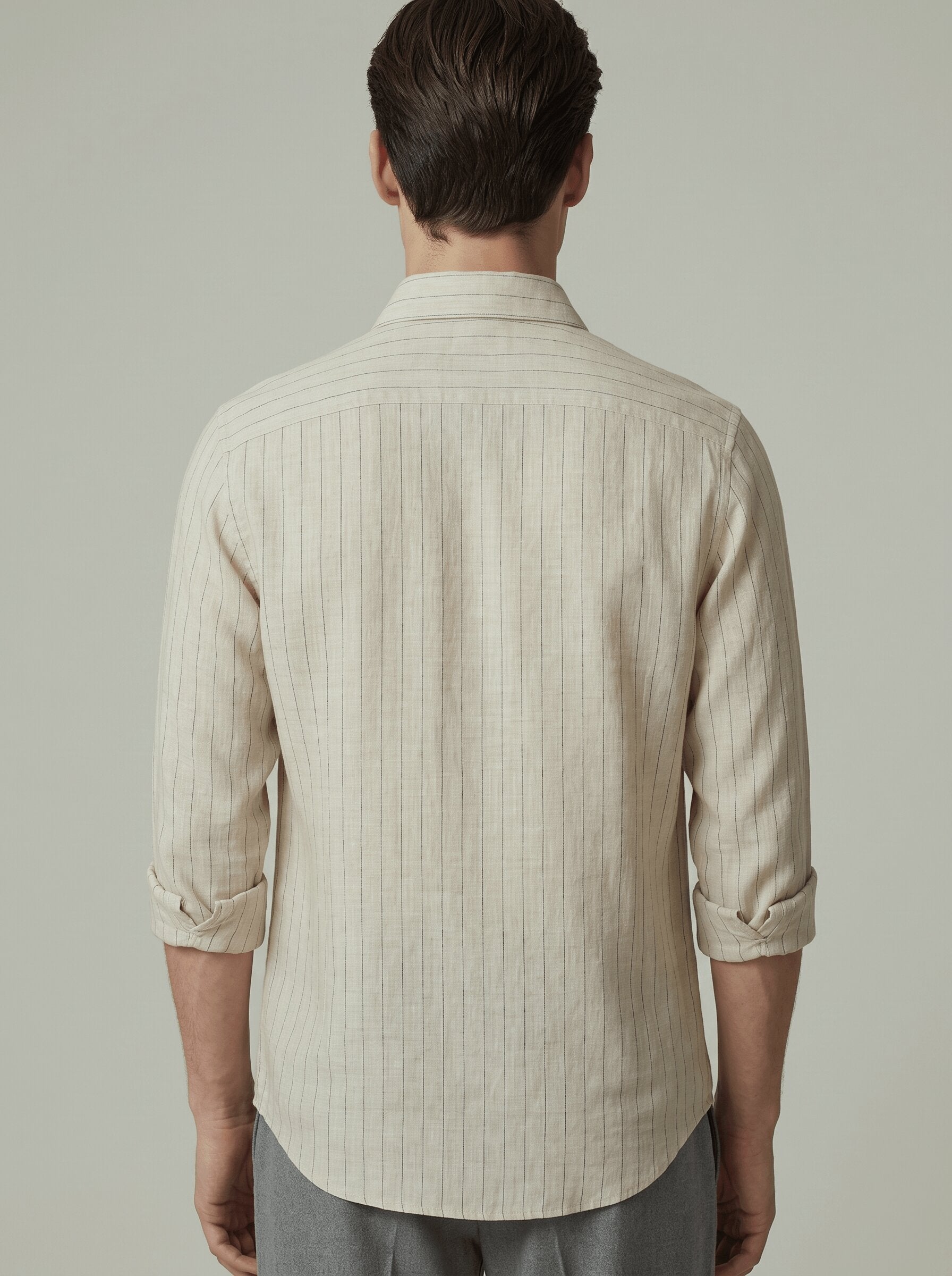 Griege Pinstriped Linen Shirt